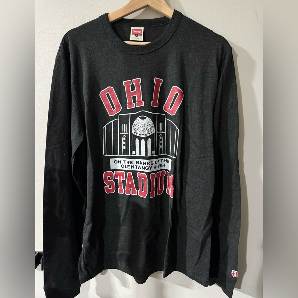 Homage Unisex Ohio State Long Sleeve Tee, Sz M